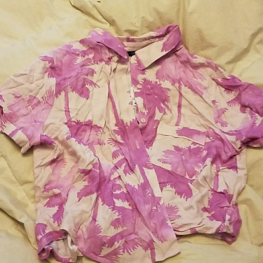 Forever 21 pink Hawaiian shirt